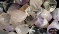 rock crystal, rose quartz, amethyst
