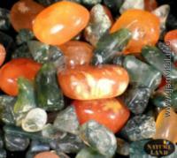 Red chalcedony, moss agate